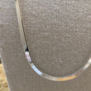 Sleek 22" Sterling Silver Herringbone Necklace